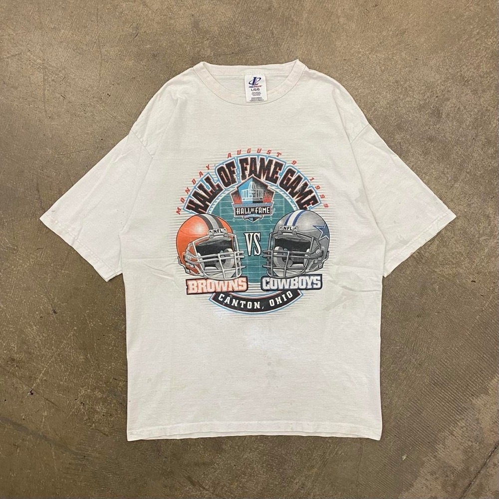 Vintage NFL Pro Football Hall Of Fame Logo Athletic Browns VS Cowboys Shirt L